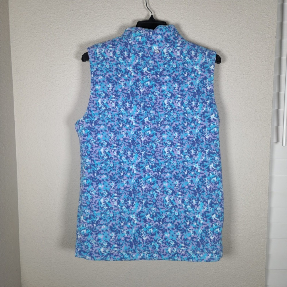 Columbia Reversible Puffer Vest w/Pockets Lavender Purple Blue Fleece Quilted XL - Picture 6 of 10